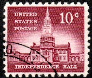 United States 1044 - Used - 10c Independence Hall (1956) (2)