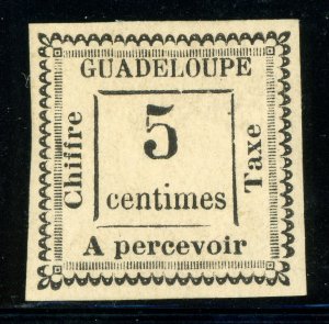 Guadeloupe 1884 French Colony 5¢ Black/White SG #D8 Mint D952