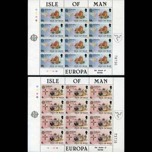 ISLE OF MAN 1981 - Scott# 191a-2a Sheets-Europa NH