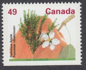 Canada - #1364a Delicious Apple Tree Booklet Stamp, AP, Perf.14.4x13.8 - MNH