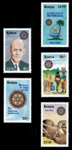 Kenya 1994 - Rotary International, 50 Years - Set of 5v - Scott 632-36 - MNH