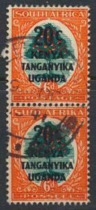 Kenya Tanganyika Uganda KUT Opt Surcharge  Pair SG 153 - Used  see details 