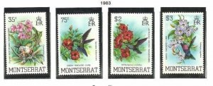 Album Treasures Montserrat Scott # 497-500  Birds of Montserrat Set MLH