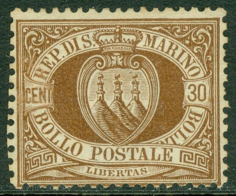 EDW1949SELL : SAN MARINO 1877 Scott #15 VF, Mint No Gum Very Fresh Cat $1,000.00