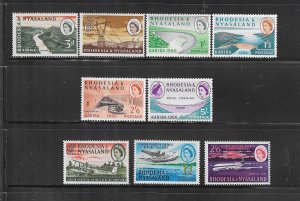 RHODESIA & NYASALAND SCOTT #172-177/180-182 1960-62 SETS- MINT LH/NH