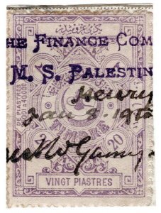 (I.B) Palestine Revenue : Church Missionary Society Palestine Mission 20pi