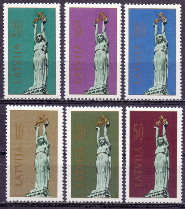 Latvia. 1991. 317-22. Sculpture of liberty. MNH. 