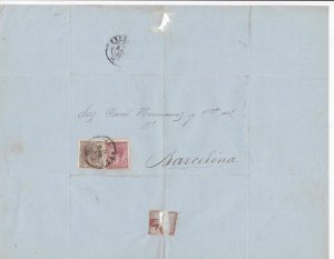 Spain 19th centuary stamps cover Ref 8425