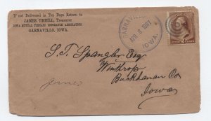 1887 Garnavillo IA #10 cover CDS and target [h.4794]