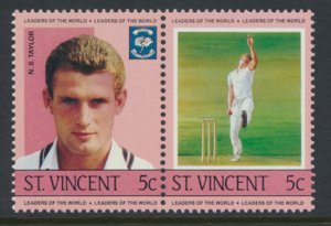 St. Vincent  SC# 795a-b  MNH Cricket Players se-tenant pair 1985 see detail &...