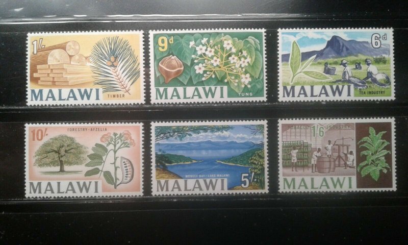 Malawi #45-50 mint hinged short set trees fruit e196.4505