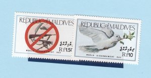 Maldives 1986 Rf10 Rf1.50 World Disarmament Day SG1149a/1149b MNH BP8676