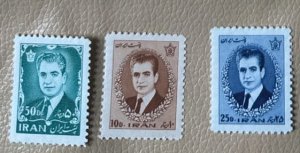 Iran - Mohammad Reza Shah Pahlavi -3 single stamps