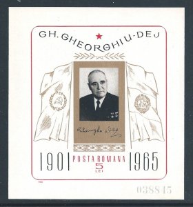 Romania #1822a NH Pres. Gheorghiu-Dej Death Anniv. SS