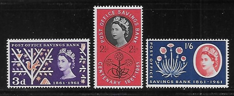 Great Britain 379-381 100th Post Office Savings Bank set MNH