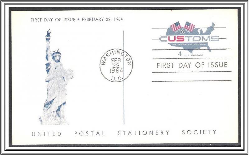 US #UX50 Customs Postal Card FDC