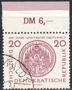 Germany DDR 1956 Sc 310 Greifswald University Seal Stamp U
