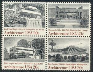 #2019-22 20¢ AMER. ARCHITECTURE LOT OF 100 MINT BLOCKS, SPICE UP YOUR MAILINGS!