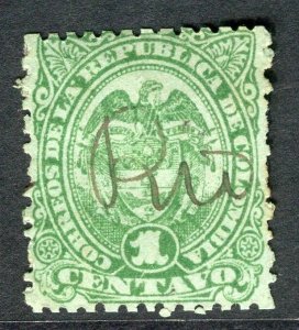 COLOMBIA;  1883 early classic fine used 1c. value