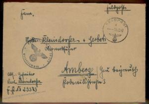 3rd Reich Germany 1942 Panzer Abteilung 502 Tiger Heavy Tank Feldpost Cove 91541