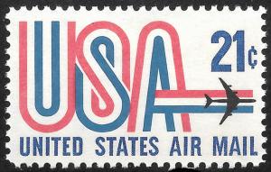 Sc C81   21¢ USA Jet Trail Airmail Single, MNH