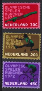 Netherlands  #499-501  MNH 1972   olympics