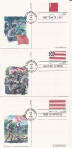 United States # UX317-336, History of U.S. Flags 20  Postal Cards, First Days