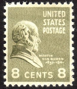 1938, US 8c, Martin Van Buren, MLH, Well centered, Sc 813