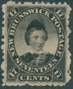 New Brunswick 1860 SG19 17c black Prince Of Wales KEVII #1 MH