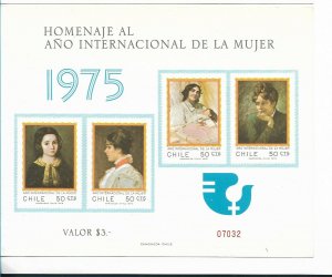 CHILE 1967 INTERNATIONAL WOMEN YEAR FAMOUS WOMEN SOUVENIR SHEET IMPERFORATED