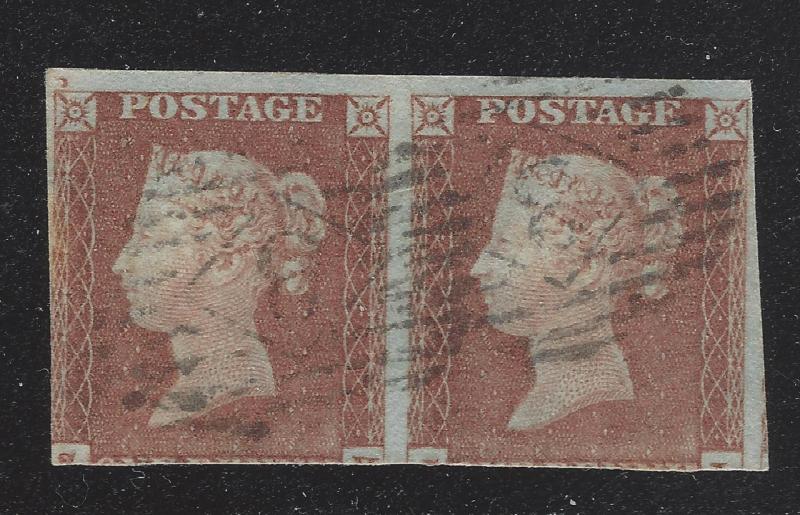 1841 Britain Imperf - Sc# 3 Plate 79 - Connected Pair -  Read Desc - (BT23)