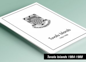 PRINTED TUVALU ISLANDS 1984-1988 STAMP ALBUM PAGES (123 pages)