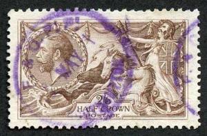 SG415a 2/6 Bradbury Seahorse Violet Postmark