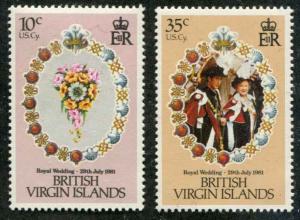 Br Virgin Islands SC# 406-7 Royal Wedding set MNH