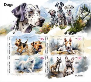 SIERRA LEONE - 2023 - Dogs - Perf 4v Sheet - Mint Never Hinged