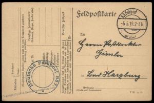 German 1919 Freikorps Berlin Grenzschutz Ost Litauen Lithuania Feldpost DF 87289