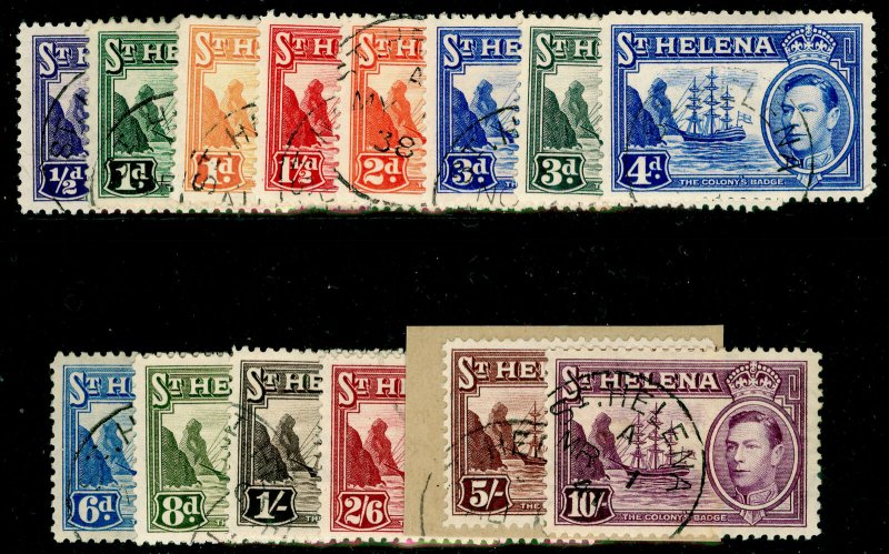 ST. HELENA SG131-140, COMPLETE SET, FINE USED, CDS. Cat £60.