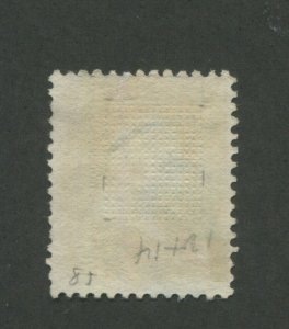 1868 United States Postage Stamp #85 Used F/VF Blue Cancel D. Grill Certified