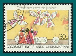 Cocos 1981 Christmas, 30c used  #76,SG73