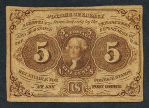 UNITED STATES (US) POSTAGE CURRENCY PC5 5c JEFFERSON