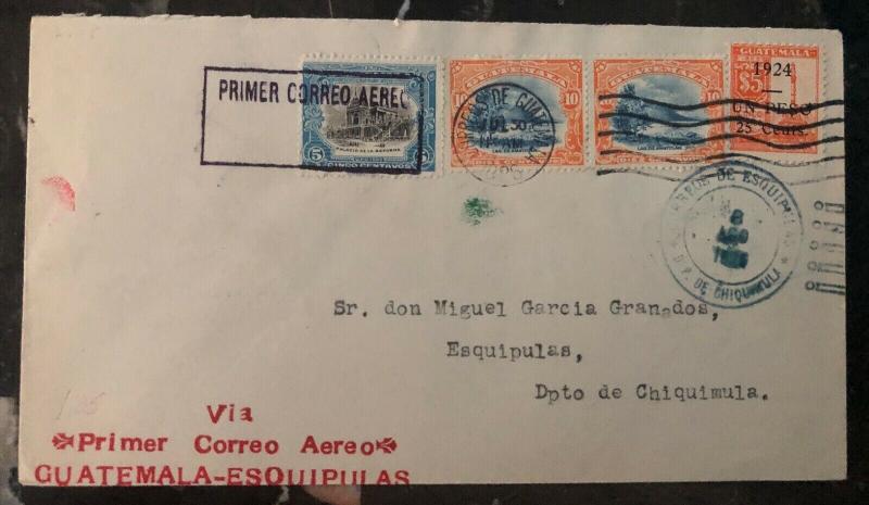 1926 Guatemala City Guatemala Early Airmail First Flight Cover FFC To Esquipulas