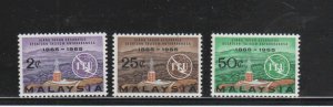 MALAYSIA #12-14  1964  CENTENARY OF THE ITU    MINT  VF NH  O.G