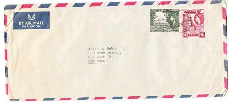 KENYA UGANDA TANGANYIKA cover postmarked Kilembe - air mail to USA