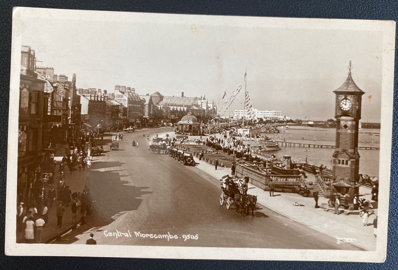 1935 Lancaster England RPPC Postcard Cover To Greystone RI Usa Morecambe