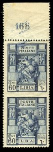 Italian Colonies, Libya #41 (Sass. 42h) Cat€1,500, 1924-31 60c deep blue, t...