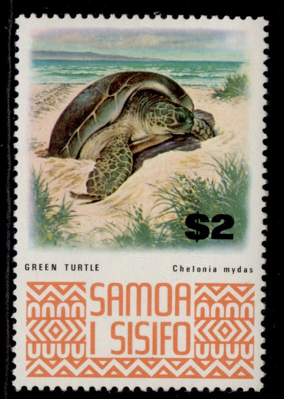 SAMOA QEII SG399a, $2 green turtle, M MINT. 