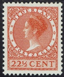 NETHERLANDS 1934 QUEEN 22½C MNH ** WMK CIRLCES