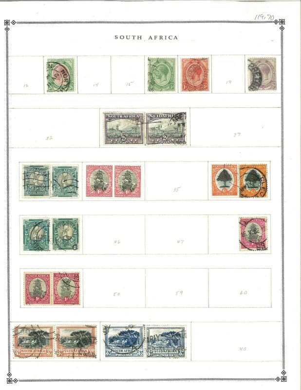 South Africa 1913-1935 M & U Hinged on Blank Scott International Pages