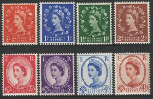  1958 2nd graphite-lined issue definitive set, SG587-594, unmounted mint cv £110