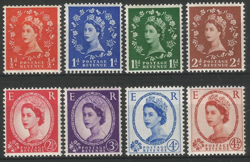  1958 2nd graphite-lined issue definitive set, SG587-594, unmounted mint cv £110